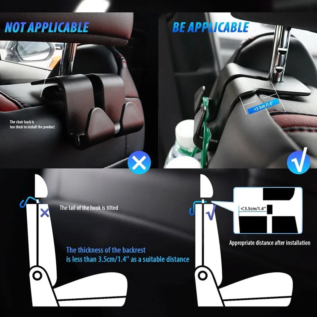 Car Seat Headrest Hook universal Hanger Storage Organizer Universal for Handbag Purse Coat