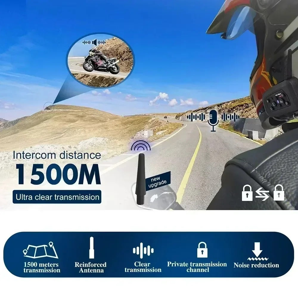 Motorcycle Intercom Bluetooth Wireless