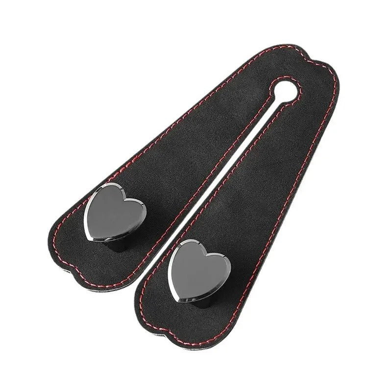 Heart Shape Metal Car Seat Headrest Hooks 2 in 1 Leather Car Seat Back Hook Purse and Bag