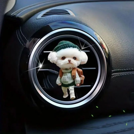 Cute Cat & Dog Acrylic Car Air Freshener 2pcs