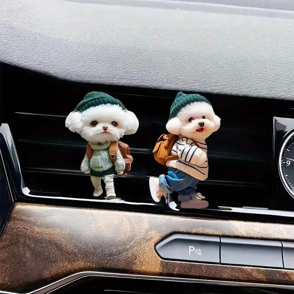 Cute Cat & Dog Acrylic Car Air Freshener 2pcs